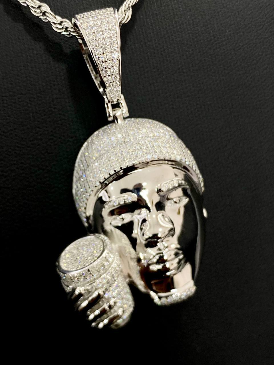 Male face Silhouette necklace