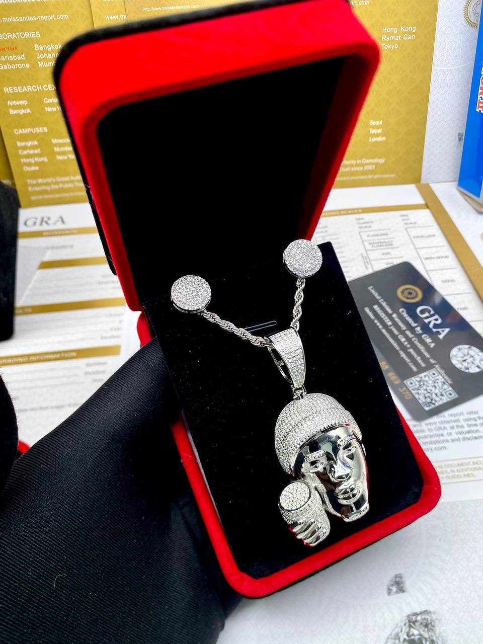 Male face Silhouette necklace