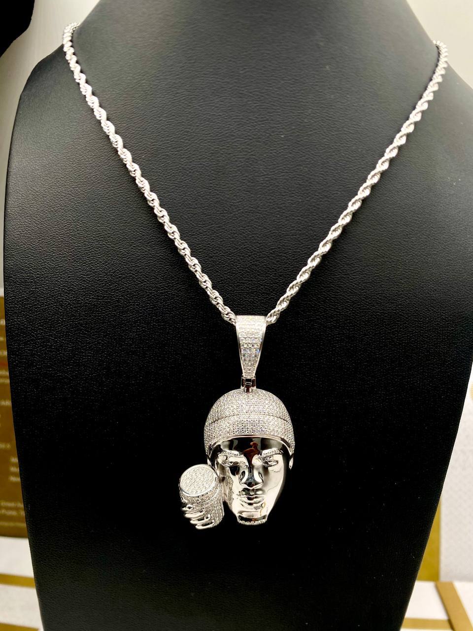 Male face Silhouette necklace