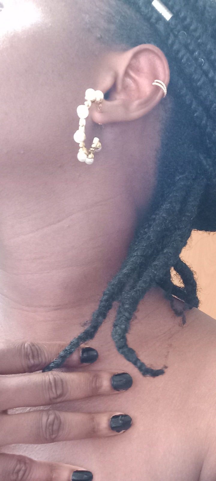 Pearl Studed Hoop Earrings