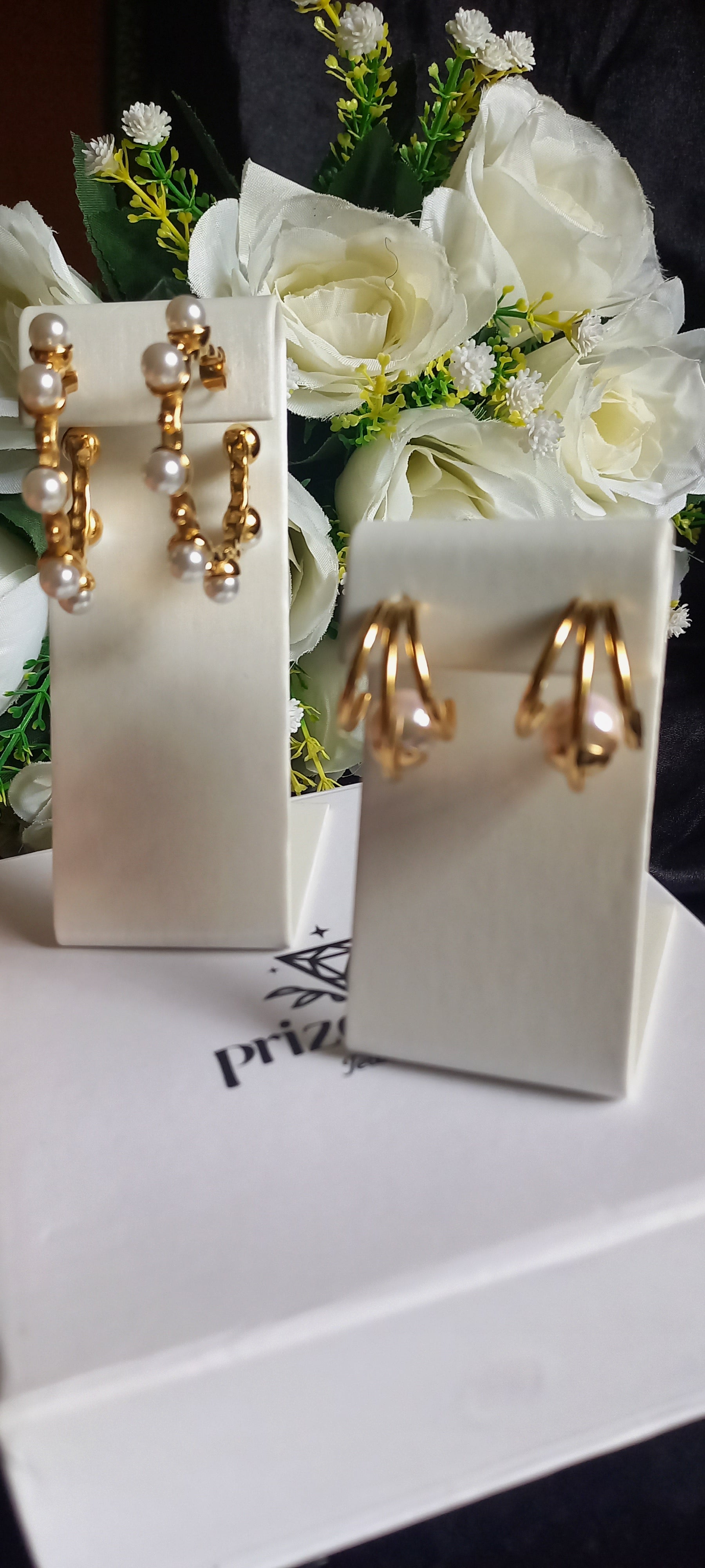 Pearl Studed Hoop Earrings - Prize-Wear Jewelry